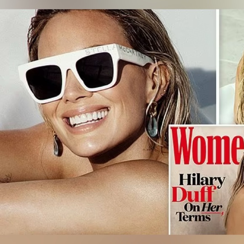 Stella mccartney Studded Logo Square Bio-Acetate Sunglasses flat top NWOT white.